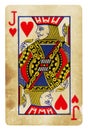 Jack of Hearts Vintage playing card - isolated on white