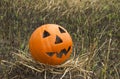 Jack lantern for Halloween of a basketball on scorched earth