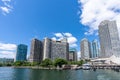 Jack Layton Ferry Terminal in summer. Island Ferry Dock and the wharf. Toronto, Ontario, Canada Royalty Free Stock Photo