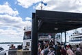 Jack Layton Ferry Terminal in summer. Island Ferry Dock and the wharf. Toronto, Ontario, Canada Royalty Free Stock Photo