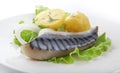 Jack mackerel with potato Royalty Free Stock Photo
