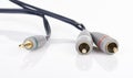 Jack and mini-jack plug sound or tv glossy wire isolated on whit Royalty Free Stock Photo