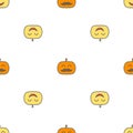 Jack o lantern elements seamless background. Halloween tileable pattern. Royalty Free Stock Photo