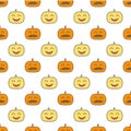 Jack o lantern elements seamless background. Halloween tileable pattern. Royalty Free Stock Photo