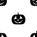 Jack o lantern elements seamless background. Halloween tileable pattern. Royalty Free Stock Photo