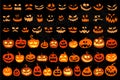 Jack o Lantern and evil faces set