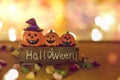 Jack O Lantern Halloween Pumpkin bright with bokeh effect background, bokeh light, Halloween background, holiday celebration Royalty Free Stock Photo