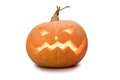 Jack o Lantern Halloween pumpkin , on white Royalty Free Stock Photo