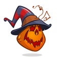 Jack-O-Lantern. Halloween pumpkin in witch hat. Vector illustration Royalty Free Stock Photo