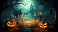 Jack o lantern pumpkin candle light gray background