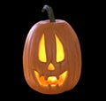 Jack O` Lantern Pumpkin isolated on black background 3D illustration