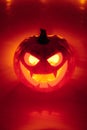 Jack-o-lantern pumpkin orange light, Halloween background