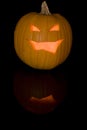 Jack-o-Lantern with Reflection 2 Royalty Free Stock Photo