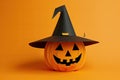 jack o lantern with a witch hat Royalty Free Stock Photo