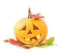 Jack-o'-lanterns orange pumpkin head isolated Royalty Free Stock Photo