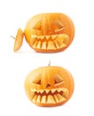 Jack-o'-lanterns orange pumpkin head isolated Royalty Free Stock Photo