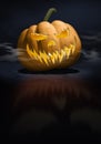 Jack-o-lantern on Dark Background