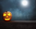 Jack O'Lantern under the full moon Royalty Free Stock Photo