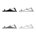 Jack plane Smoothing plane Carpenter tool symbol Hand tool for carpentry icon set grey black color illustration outline flat Royalty Free Stock Photo