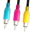 Jack plug sound or tv glossy wire isolated Royalty Free Stock Photo