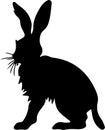 jack rabbit Black Silhouette Generative Ai Royalty Free Stock Photo