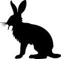 jack rabbit Black Silhouette Generative Ai Royalty Free Stock Photo