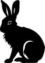 jack rabbit Black Silhouette Generative Ai Royalty Free Stock Photo