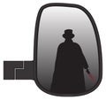 Jack The Ripper In Truck Side Mirror Royalty Free Stock Photo