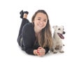 Jack russel terrier and woman Royalty Free Stock Photo