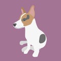 Jack Russell Terrier dog portrait cartoon illustration