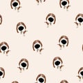 Jack Russell Terrier Vector Seamless pattern. Dog with big head and nose.