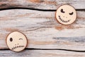 Jack Skellington cookies on vintage background.