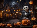 A pumpkin king at Halloween Royalty Free Stock Photo