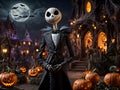 A pumpkin king at Halloween Royalty Free Stock Photo