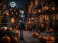 A pumpkin king at Halloween Royalty Free Stock Photo