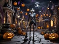 A pumpkin king at Halloween Royalty Free Stock Photo