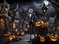 Jack skellington celebrating at Halloween night