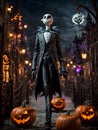 Jack skellington celebrating at Halloween night