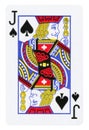 Jack of Spades playing card - isolated on white Royalty Free Stock Photo