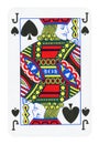 Jack of Spades playing card - isolated on white Royalty Free Stock Photo