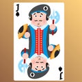 Jack spades. Playing cards with cartoon cute characters