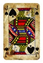 Jack of Spades Vintage playing card - isolated on white Royalty Free Stock Photo