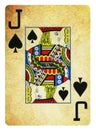 Jack of Hearts Vintage playing card - isolated on white Royalty Free Stock Photo