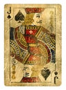 Jack of Spades Vintage playing card - isolated on white Royalty Free Stock Photo