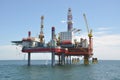 Jack-up drilling platform in the Bohai Sea