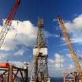 Jack Up Offshore Drilling Rig With Rig Cranes