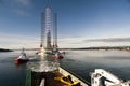 Jack-up rig Ensco 120 in the entrance channel of Dundee, United Kingdom.