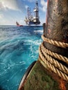 Jack up rig at sea