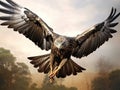 Jackal Buzzard Bird in Flight  Made With Generative AI illustration Royalty Free Stock Photo