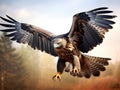 Jackal Buzzard Bird in Flight  Made With Generative AI illustration Royalty Free Stock Photo